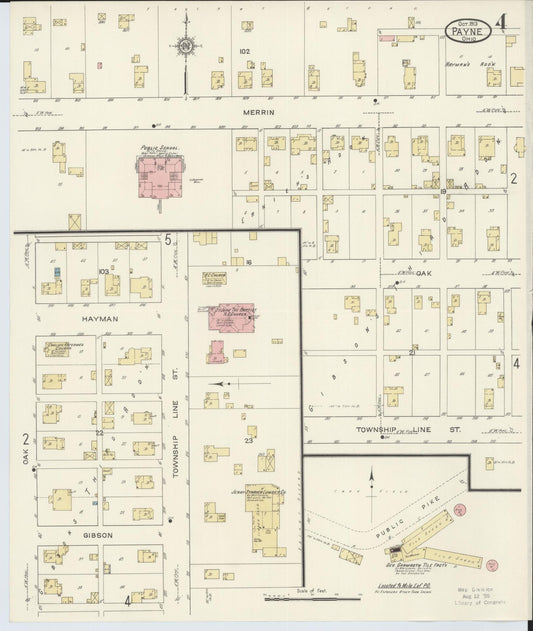 Sanborn Fire Insurance Map from Payne, Paulding County, Ohio (1913), Sheet #0004 - Historic Sanborn Fire Insurance Map Print, vintage old map wall art, antique decor, genealogy gift, Ohio Ohio map