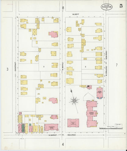 Sanborn Fire Insurance Map from Kingston, Luzerne County, Pennsylvania (1903), Sheet #0005 - Complete Map Set gallery image, historic Sanborn map, vintage wall art, Pennsylvania Pennsylvania