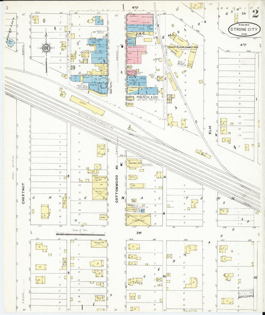 Sanborn Fire Insurance Map from Strong City, Chase County, Kansas (1912), Sheet #0002 - Historic Sanborn Fire Insurance Map Print, vintage old map wall art, antique decor, genealogy gift, Kansas Kansas map