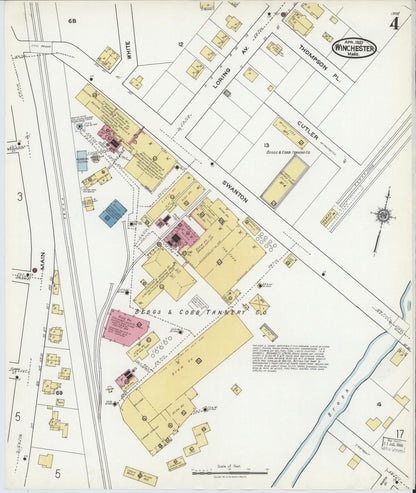 Sanborn Fire Insurance Map from Winchester, Middlesex County, Massachusetts (1921), Sheet #0004 - Historic Sanborn Fire Insurance Map Print, vintage old map wall art, antique decor, genealogy gift, Massachusetts Massachusetts map
