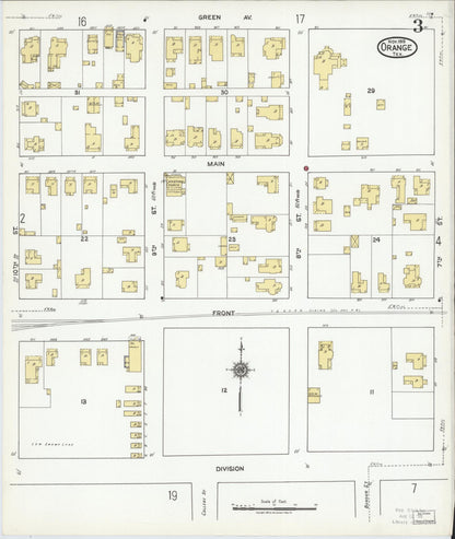 Sanborn Fire Insurance Map from Orange, Orange County, Texas (1919), Sheet #0003 - Historic Sanborn Fire Insurance Map Print, vintage old map wall art, antique decor, genealogy gift, Texas Texas map