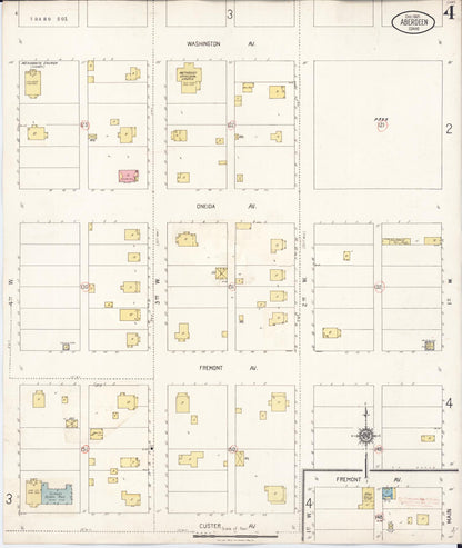 Sanborn Fire Insurance Map from Aberdeen, Bingham County, Idaho (1931), Sheet #0004 - Complete Map Set gallery image, historic Sanborn map, vintage wall art, Idaho Idaho
