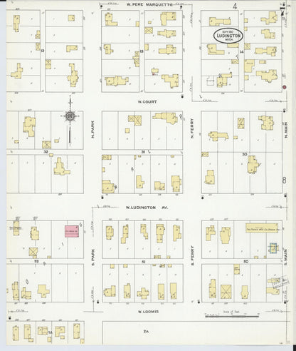 Sanborn Fire Insurance Map from Ludington, Mason County, Michigan (1910), Sheet #0007 - Complete Map Set gallery image, historic Sanborn map, vintage wall art, Michigan Michigan