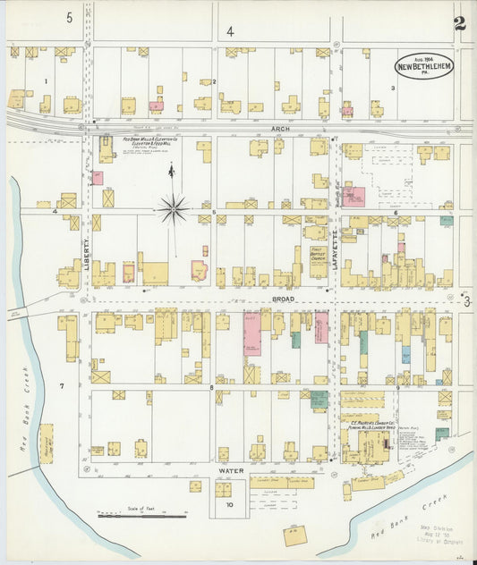 Sanborn Fire Insurance Map from New Bethlehem, Clarion County, Pennsylvania (1904), Sheet #0002 - Historic Sanborn Fire Insurance Map Print, vintage old map wall art, antique decor, genealogy gift, Pennsylvania Pennsylvania map
