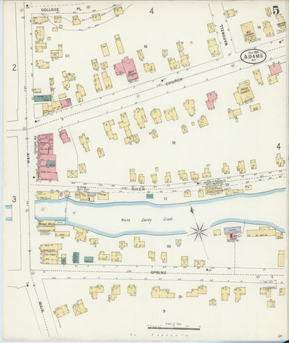 Sanborn Fire Insurance Map from Adams, Jefferson County, New York (1898), Sheet #0005 - Complete Map Set gallery image, historic Sanborn map, vintage wall art, New York New York