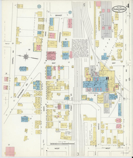 Sanborn Fire Insurance Map from Parkesburg, Chester County, Pennsylvania (1912), Sheet #0004 - Historic Sanborn Fire Insurance Map Print, vintage old map wall art, antique decor, genealogy gift, Pennsylvania Pennsylvania map