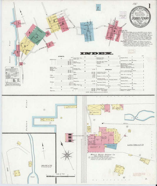 Sanborn Fire Insurance Map from Dobbs Ferry, Westchester County, New York. (1908) – Historic Sanborn Fire Insurance Map Print