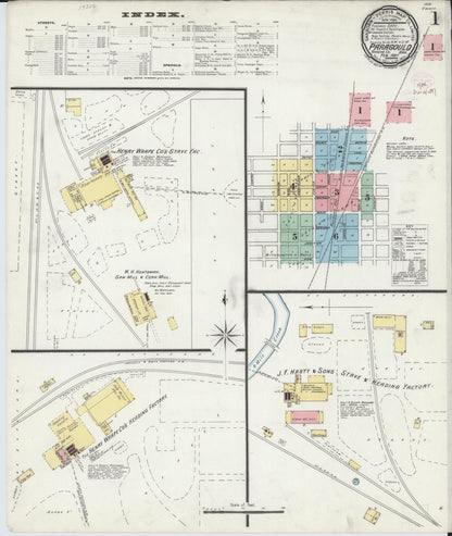 Sanborn Fire Insurance Map from Paragould, Greene County, Arkansas (1897), Sheet #0001 - Complete Map Set gallery image, historic Sanborn map, vintage wall art, Arkansas Arkansas