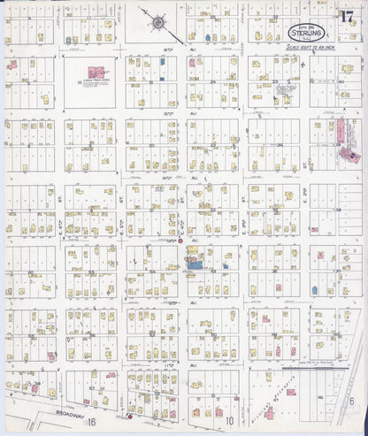 Sanborn Fire Insurance Map from Sterling, Whiteside County, Illinois (1916), Sheet #0017 - Historic Sanborn Fire Insurance Map Print, vintage old map wall art, antique decor, genealogy gift, Illinois Illinois map