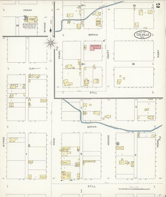 Sanborn Fire Insurance Map from Colville, Stevens County, Washington (1901), Sheet #0002 - Historic Sanborn Fire Insurance Map Print, vintage old map wall art, antique decor, genealogy gift, Washington Washington map