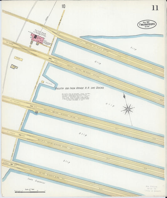 Sanborn Fire Insurance Map from Two Harbors, Lake County, Minnesota (1907), Sheet #0011 - Historic Sanborn Fire Insurance Map Print, vintage old map wall art, antique decor, genealogy gift, Minnesota Minnesota map