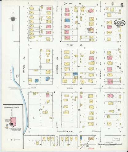 Sanborn Fire Insurance Map from La Junta, Otero County, Colorado (1919), Sheet #0006 - Complete Map Set gallery image, historic Sanborn map, vintage wall art, Colorado Colorado