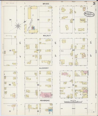 Sanborn Fire Insurance Map from Wabasha, Wabasha County, Minnesota (1890), Sheet #0003 - Complete Map Set gallery image, historic Sanborn map, vintage wall art, Minnesota Minnesota