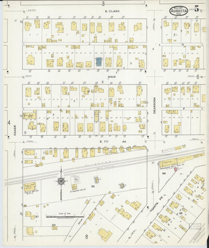 Sanborn Fire Insurance Map from Augusta, Butler County, Kansas (1917), Sheet #0005 - Complete Map Set gallery image, historic Sanborn map, vintage wall art, Kansas Kansas
