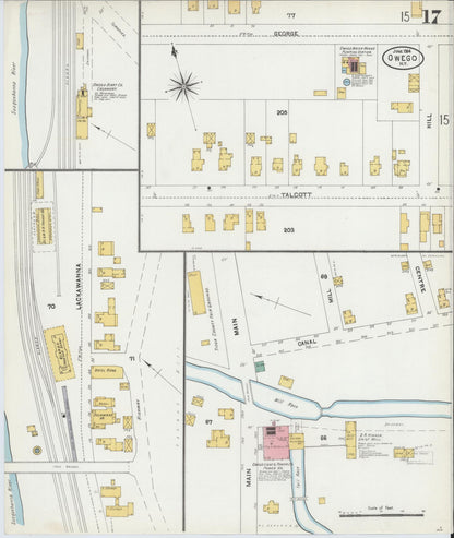 Sanborn Fire Insurance Map from Owego, Tioga County, New York (1904), Sheet #0017 - Historic Sanborn Fire Insurance Map Print, vintage old map wall art, antique decor, genealogy gift, New York New York map