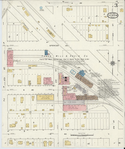 Sanborn Fire Insurance Map from Yukon, Canadian County, Oklahoma (1920), Sheet #0003 - Complete Map Set gallery image, historic Sanborn map, vintage wall art, Oklahoma Oklahoma