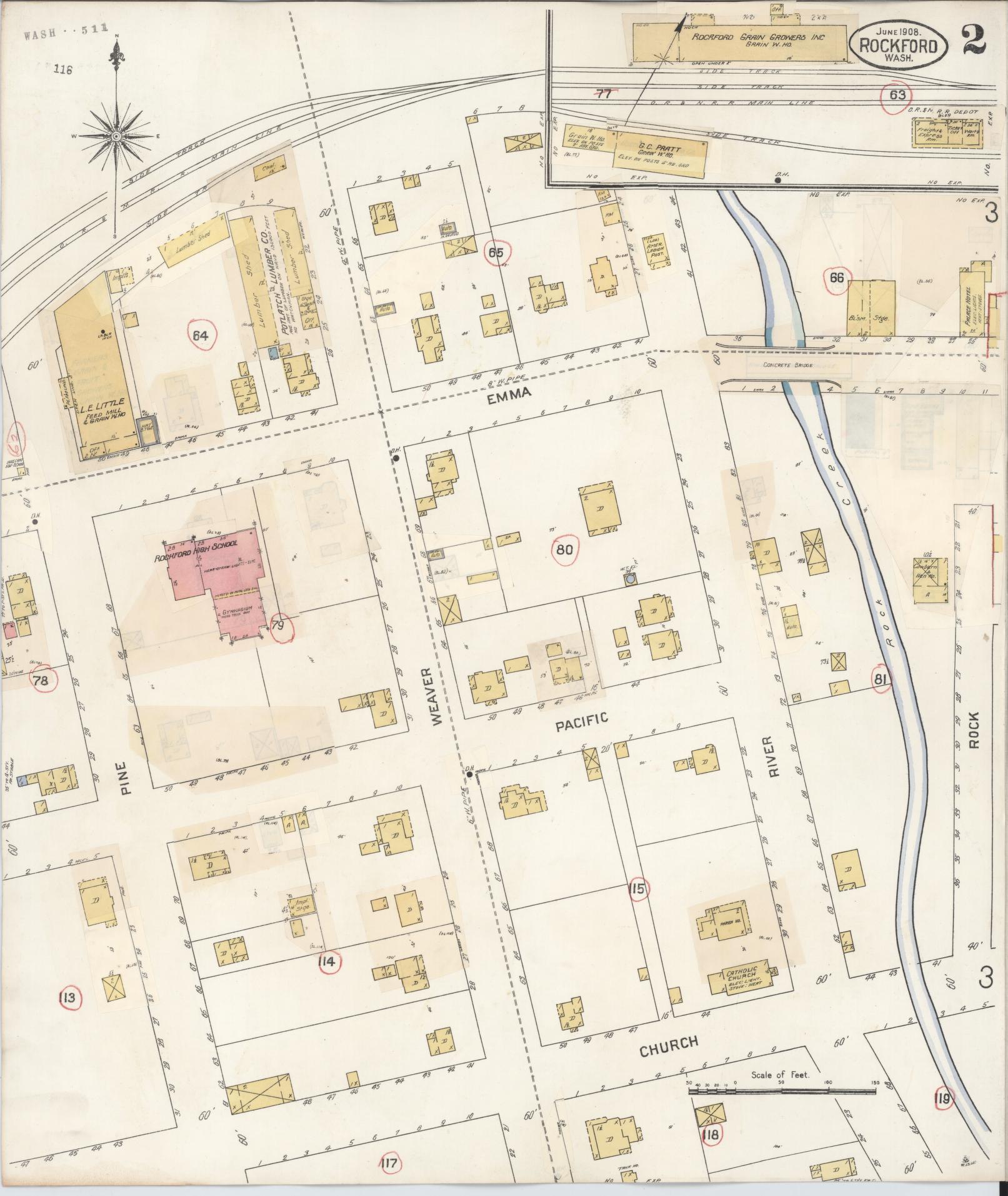 Sanborn Fire Insurance Map from Rockford, Spokane County, Washington (1931), Sheet #0002 - Complete Map Set gallery image, historic Sanborn map, vintage wall art, Washington Washington