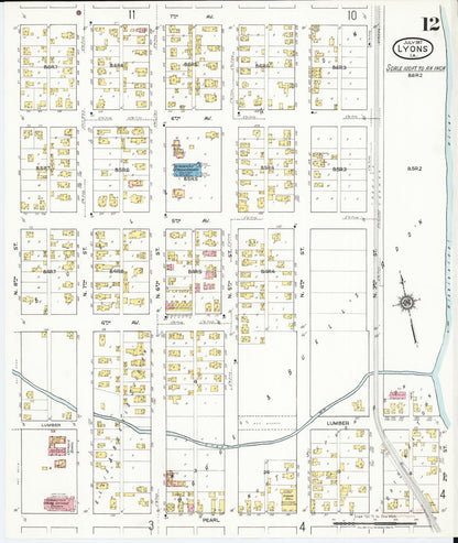 Sanborn Fire Insurance Map from Lyons, Clinton County, Iowa (1917), Sheet #0012 - Historic Sanborn Fire Insurance Map Print