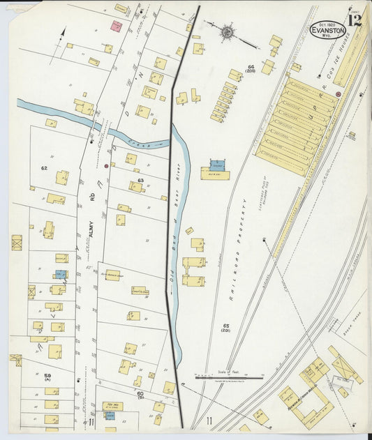 Sanborn Fire Insurance Map from Evanston, Uinta County, Wyoming (1920), Sheet #0012 - Historic Sanborn Fire Insurance Map Print, vintage old map wall art, antique decor, genealogy gift, Wyoming Wyoming map