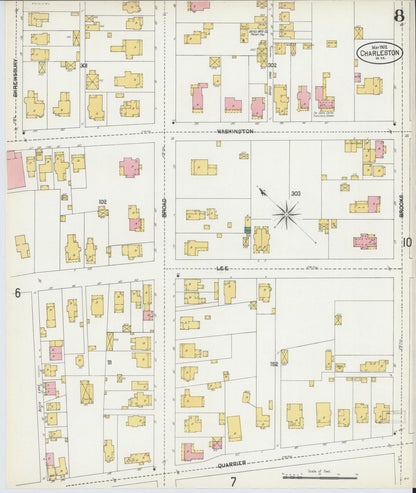 Sanborn Fire Insurance Map from Charleston, Kanawha County, West Virginia (1902), Sheet #0008 - Complete Map Set gallery image, historic Sanborn map, vintage wall art, West Virginia West Virginia