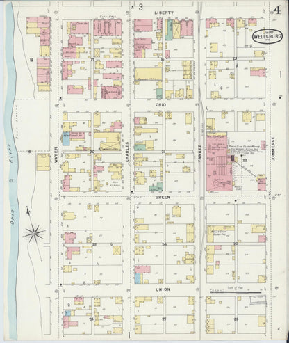 Sanborn Fire Insurance Map from Wellsburg, Brooke County, West Virginia (1897), Sheet #0004 - Complete Map Set gallery image, historic Sanborn map, vintage wall art, West Virginia West Virginia