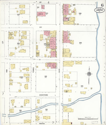 Sanborn Fire Insurance Map from Lakeport, Lake County, California (1911), Sheet #0006 - Historic Sanborn Fire Insurance Map Print, vintage old map wall art, antique decor, genealogy gift, California California map