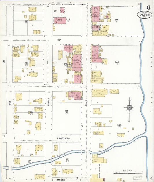 Sanborn Fire Insurance Map from Lakeport, Lake County, California (1911), Sheet #0006 - Historic Sanborn Fire Insurance Map Print, vintage old map wall art, antique decor, genealogy gift, California California map