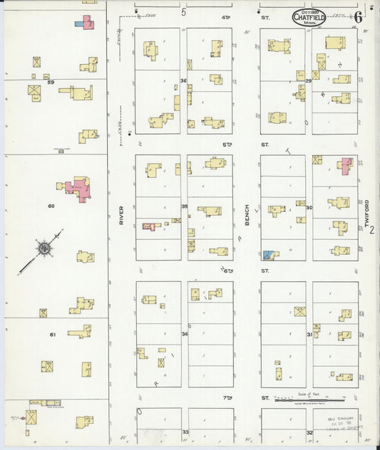 Sanborn Fire Insurance Map from Chatfield, Fillmore And Olmsted Counties, Minnesota (1920), Sheet #0006 - Historic Sanborn Fire Insurance Map Print, vintage old map wall art, antique decor, genealogy gift, Minnesota Minnesota map