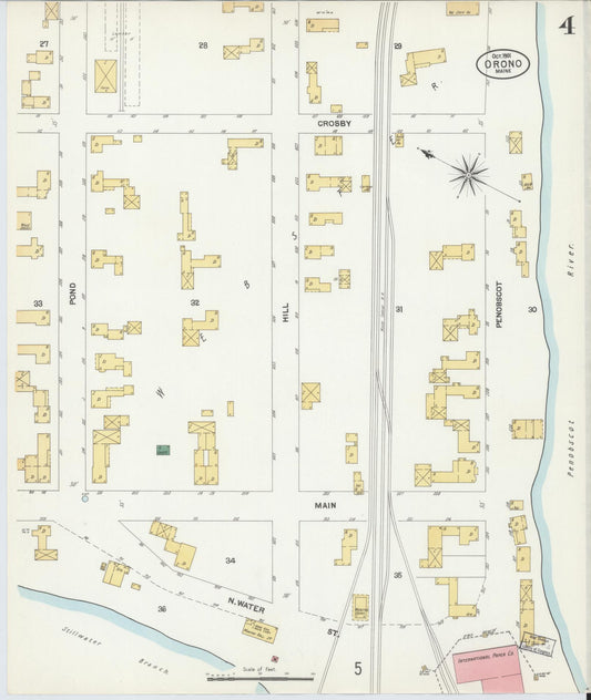 Sanborn Fire Insurance Map from Orono, Penobscot County, Maine (1901), Sheet #0004 - Historic Sanborn Fire Insurance Map Print, vintage old map wall art, antique decor, genealogy gift, Maine Maine map