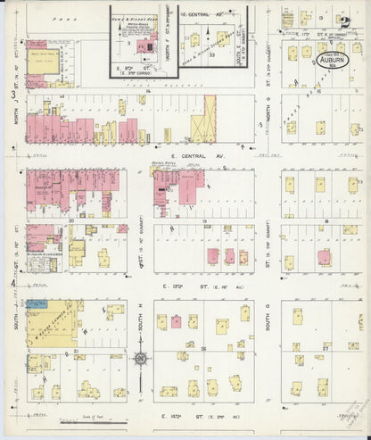 Sanborn Fire Insurance Map from Auburn, Nemaha County, Nebraska (1913), Sheet #0002 - Complete Map Set gallery image, historic Sanborn map, vintage wall art, Nebraska Nebraska
