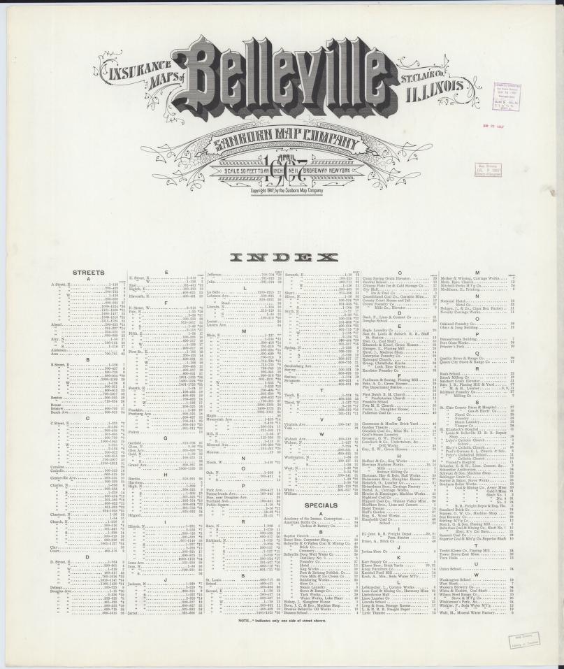 Sanborn Fire Insurance Map from Belleville, Saint Clair County, Illinois. (1907) – Map View