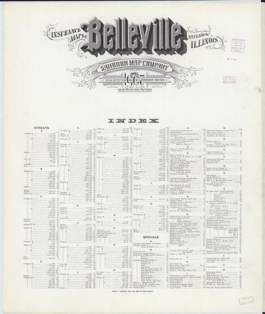 Sanborn Fire Insurance Map from Belleville, Saint Clair County, Illinois. (1907) – Map View