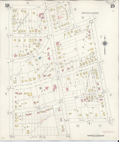Sanborn Fire Insurance Map from Glen Ellyn, Du Page County, Illinois (1946), Sheet #0019 - Complete Map Set gallery image, historic Sanborn map, vintage wall art, Illinois Illinois
