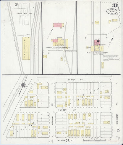 Sanborn Fire Insurance Map from Cairo, Alexander County, Illinois (1914), Sheet #0031 - Complete Map Set gallery image, historic Sanborn map, vintage wall art, Illinois Illinois