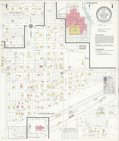 Sanborn Fire Insurance Map from Canton, Blaine County, Oklahoma (1936), Sheet #0001 - Complete Map Set gallery image, historic Sanborn map, vintage wall art, Oklahoma Oklahoma