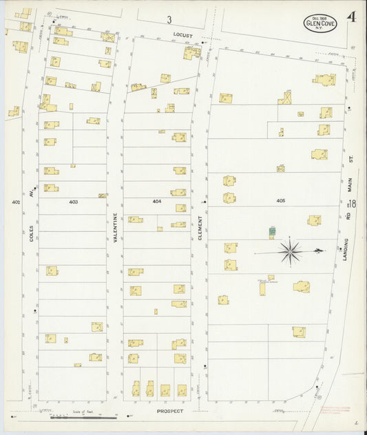 Sanborn Fire Insurance Map from Glen Cove, Nassau County, New York (1908), Sheet #0004 - Historic Sanborn Fire Insurance Map Print, vintage old map wall art, antique decor, genealogy gift, New York New York map