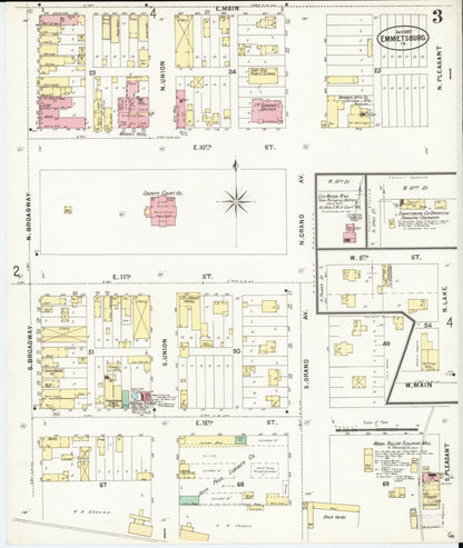 Sanborn Fire Insurance Map from Emmetsburg, Palo Alto County, Iowa (1897), Sheet #0003 - Historic Sanborn Fire Insurance Map Print
