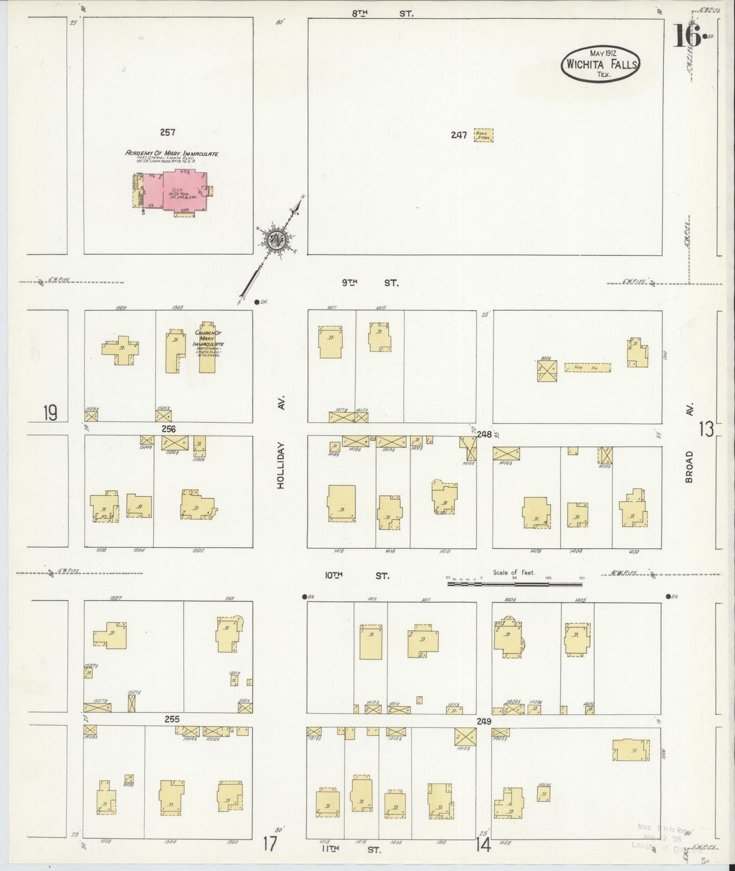 Sanborn Fire Insurance Map from Wichita Falls, Wichita County, Texas (1912), Sheet #0016 - Complete Map Set gallery image, historic Sanborn map, vintage wall art, Texas Texas