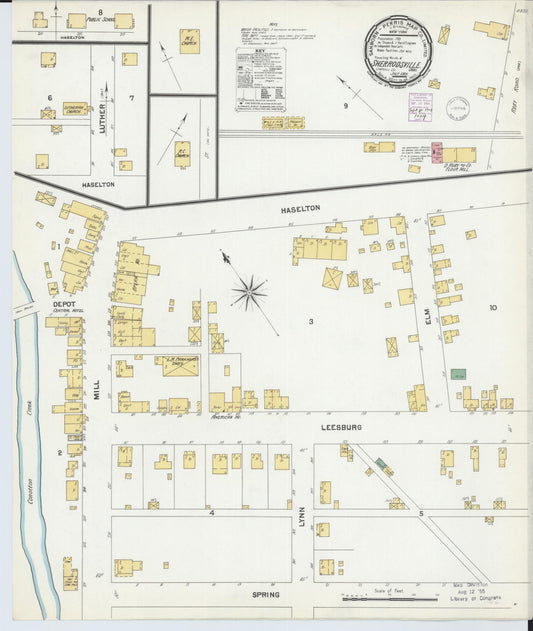 Sanborn Fire Insurance Map from Sherrodsville, Carroll County, Ohio (1901), Sheet #0001 - Historic Sanborn Fire Insurance Map Print, vintage old map wall art, antique decor, genealogy gift, Ohio Ohio map