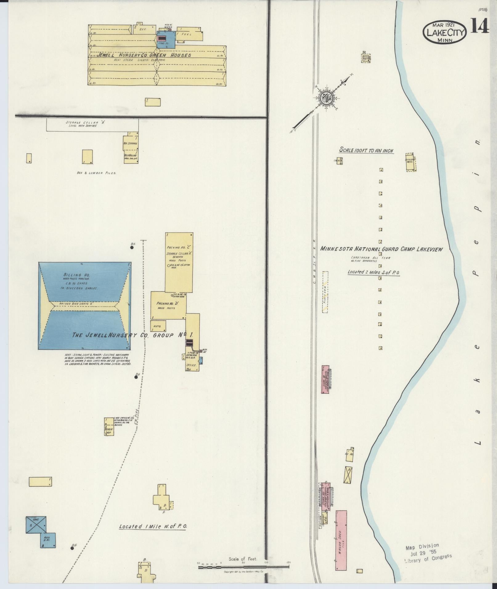 Sanborn Fire Insurance Map from Lake City, Wabasha County, Minnesota (1921), Sheet #0014 - Complete Map Set gallery image, historic Sanborn map, vintage wall art, Minnesota Minnesota