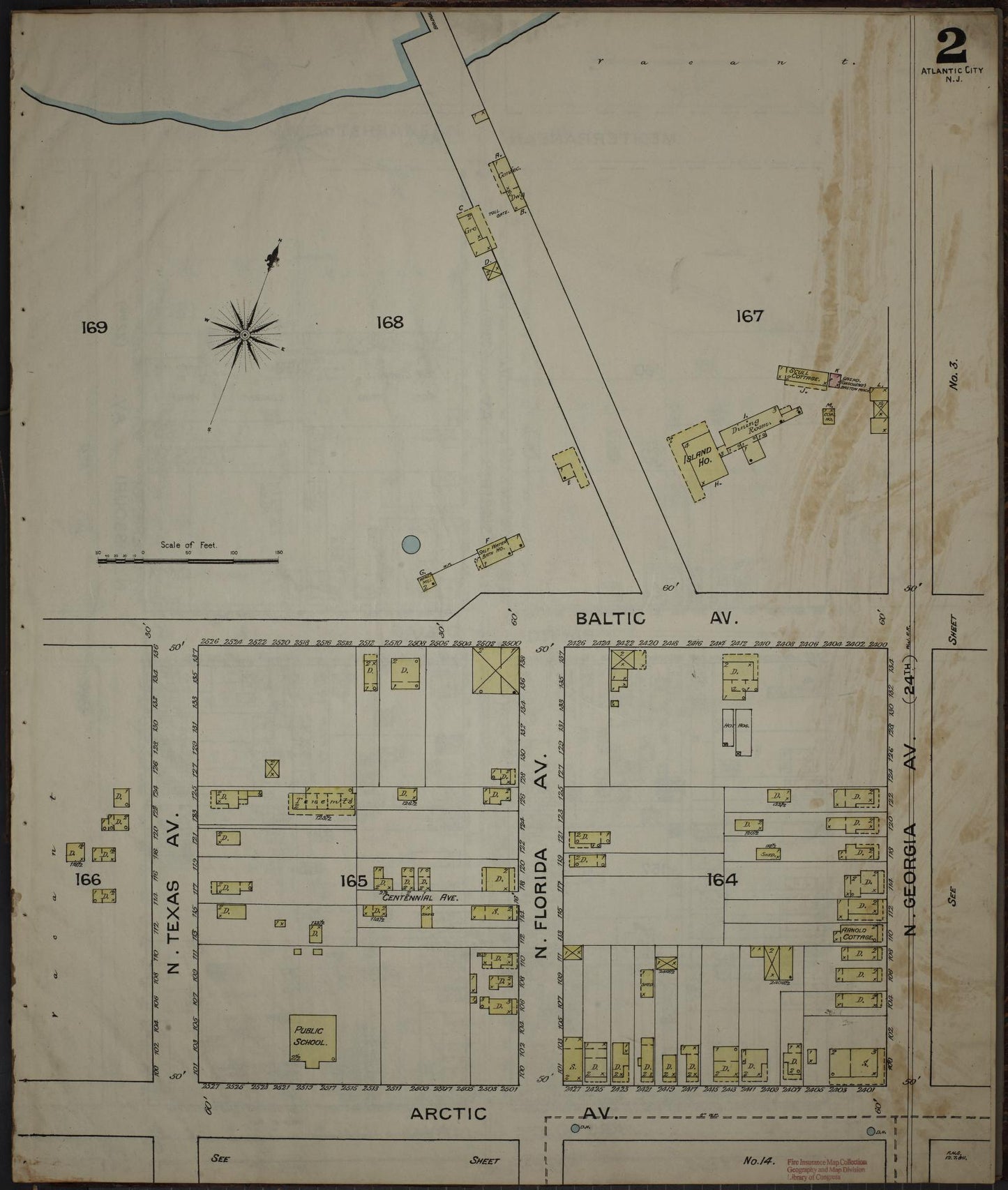 Sanborn Fire Insurance Map from Atlantic City, Atlantic County, New Jersey (1886), Sheet #0002 - Complete Map Set gallery image, historic Sanborn map, vintage wall art, New Jersey New Jersey