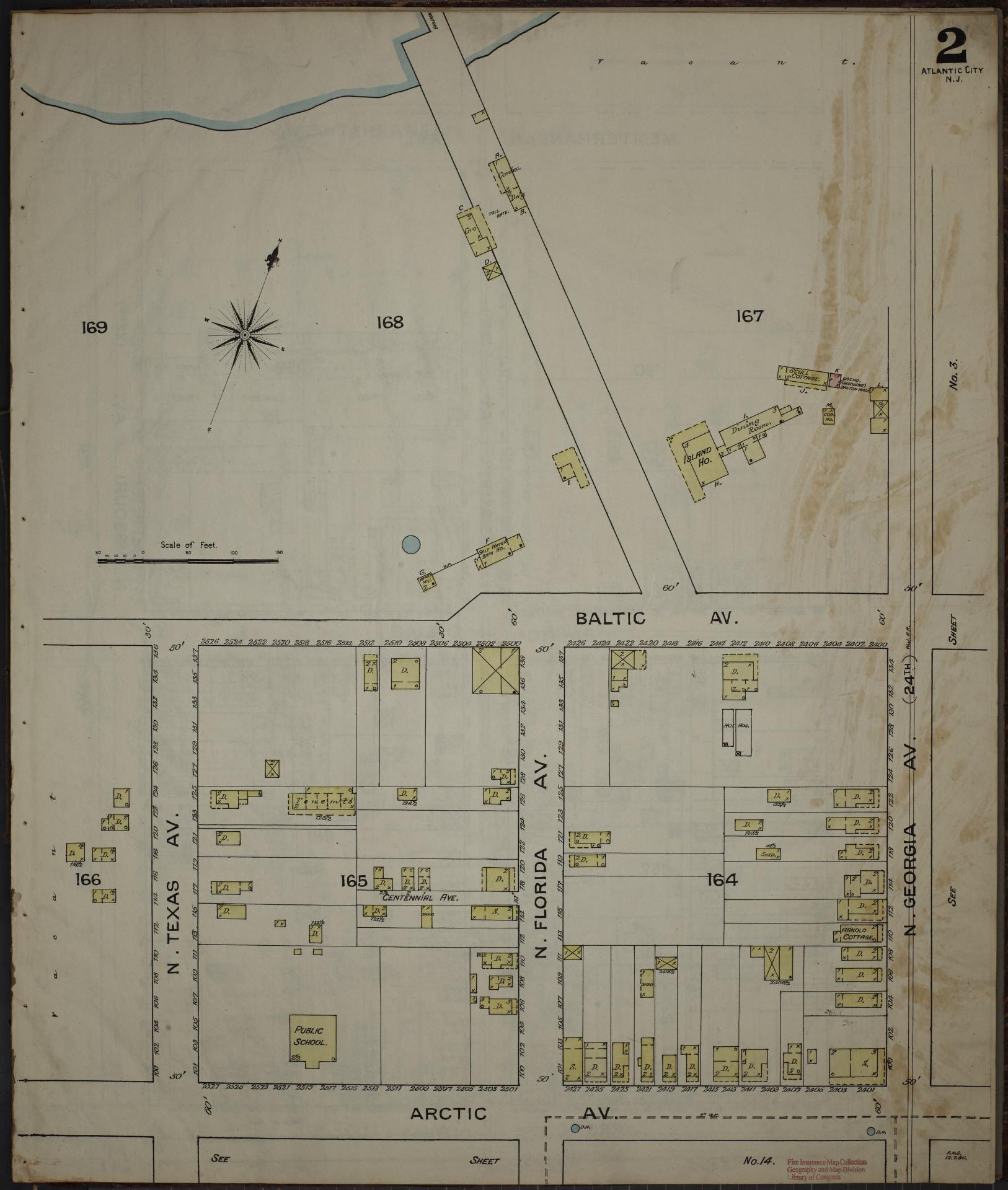 Sanborn Fire Insurance Map from Atlantic City, Atlantic County, New Jersey (1886), Sheet #0002 - Complete Map Set gallery image, historic Sanborn map, vintage wall art, New Jersey New Jersey