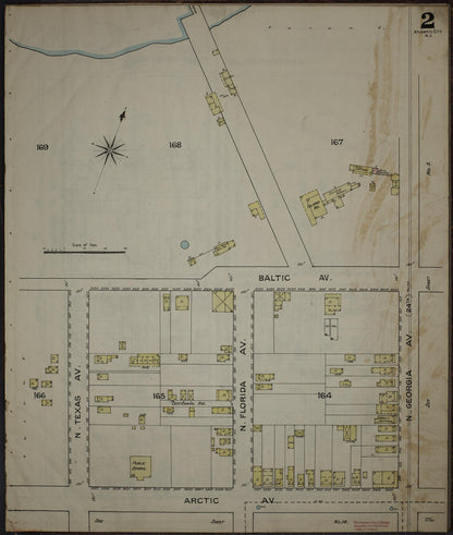 Sanborn Fire Insurance Map from Atlantic City, Atlantic County, New Jersey (1886), Sheet #0002 - Complete Map Set gallery image, historic Sanborn map, vintage wall art, New Jersey New Jersey