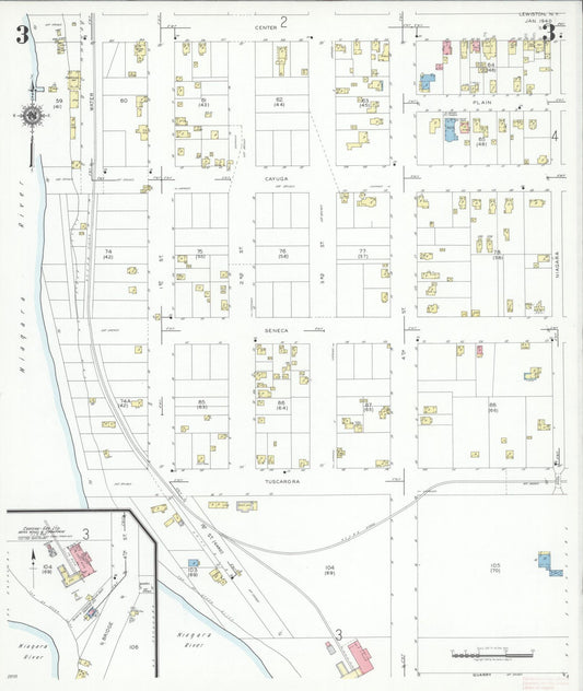 Sanborn Fire Insurance Map from Lewiston, Niagara County, New York (1940), Sheet #0003 - Historic Sanborn Fire Insurance Map Print, vintage old map wall art, antique decor, genealogy gift, New York New York map