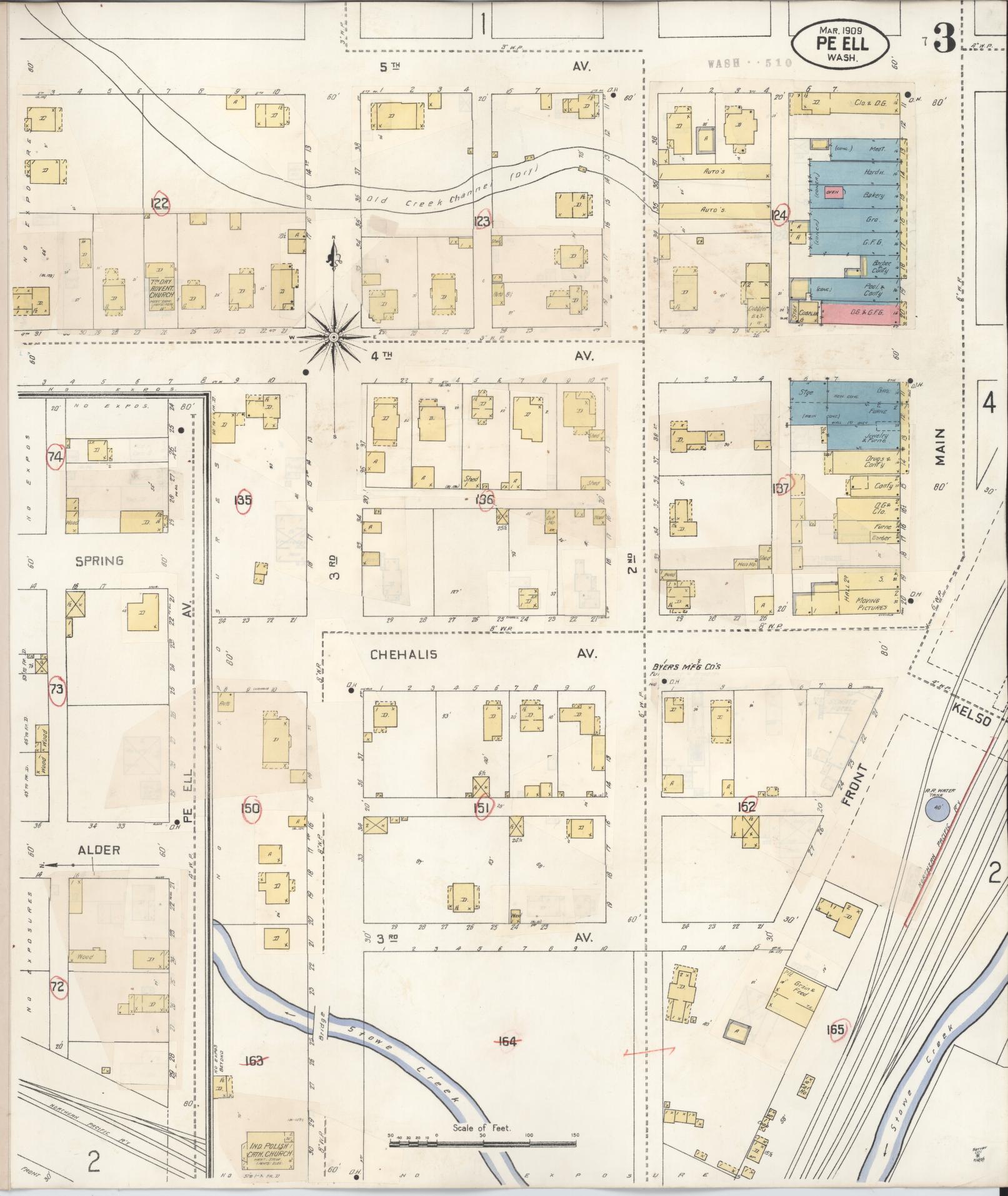 Sanborn Fire Insurance Map from Pe Ell, Lewis County, Washington (1930), Sheet #0003 - Complete Map Set gallery image, historic Sanborn map, vintage wall art, Washington Washington