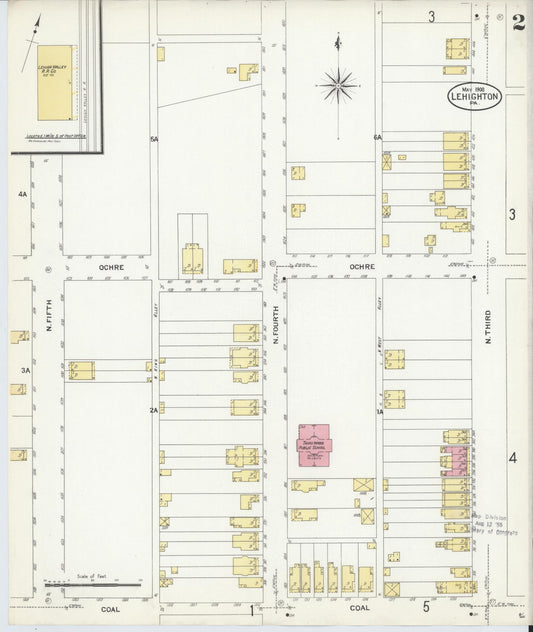 Sanborn Fire Insurance Map from Lehighton, Carbon County, Pennsylvania (1908), Sheet #0002 - Historic Sanborn Fire Insurance Map Print, vintage old map wall art, antique decor, genealogy gift, Pennsylvania Pennsylvania map