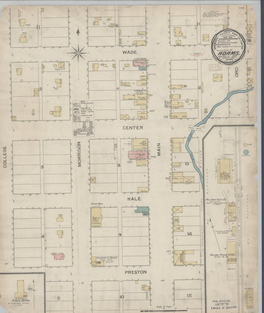 Sanborn Fire Insurance Map from Adams, Umatilla County, Oregon (1893), Sheet #0001 - Historic Sanborn Fire Insurance Map Print, vintage old map wall art, antique decor, genealogy gift, Oregon Oregon map