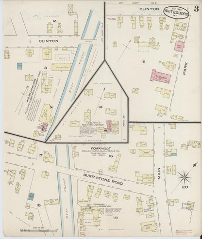Sanborn Fire Insurance Map from Whitesboro, Oneida County, New York (1885), Sheet #0003 - Complete Map Set gallery image, historic Sanborn map, vintage wall art, New York New York
