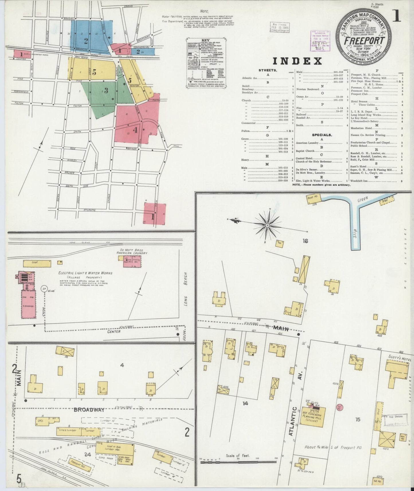 Sanborn Fire Insurance Map from Freeport, Nassau County, New York. (1904) – Historic Sanborn Fire Insurance Map Print
