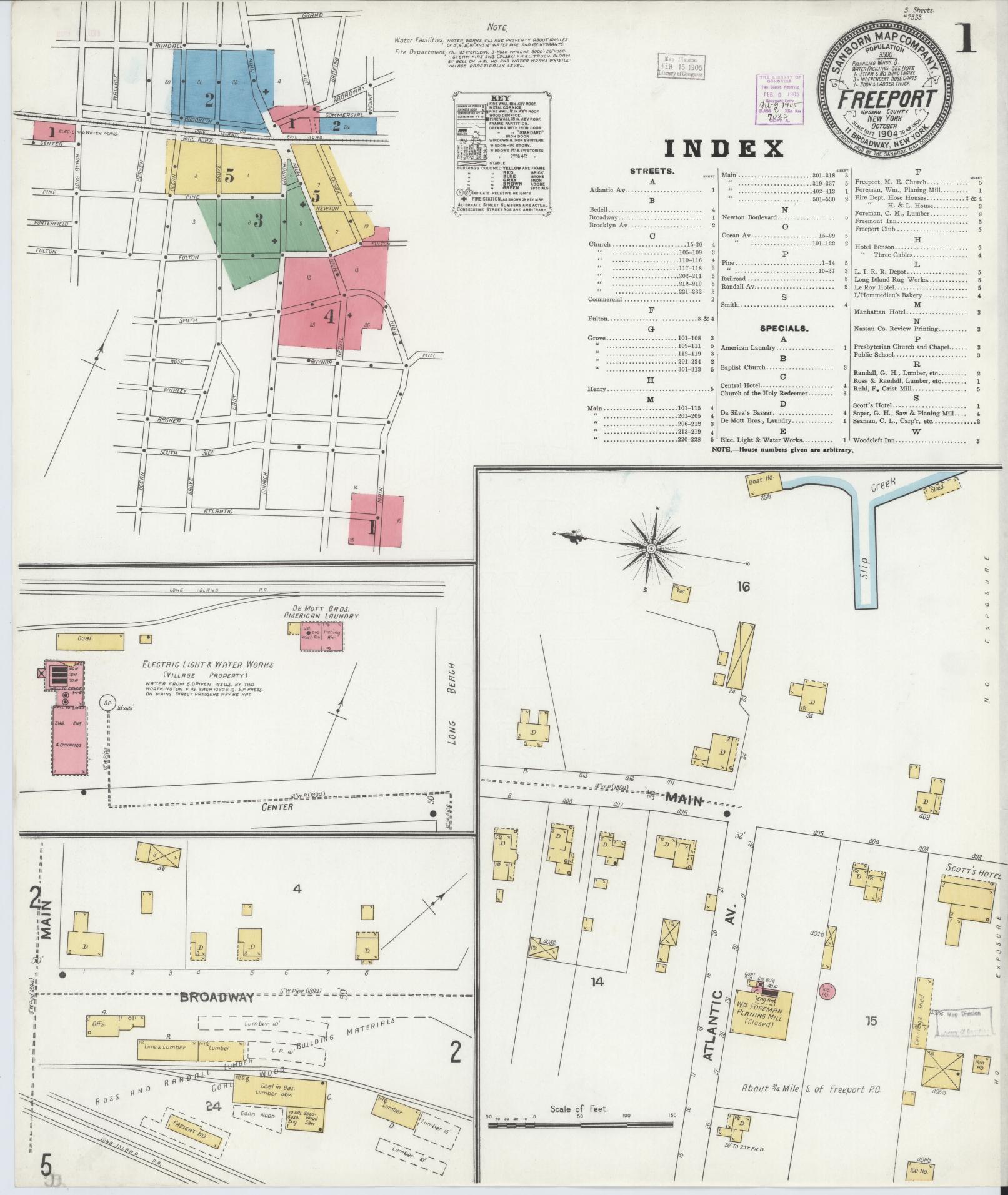 Sanborn Fire Insurance Map from Freeport, Nassau County, New York. (1904) – Historic Sanborn Fire Insurance Map Print